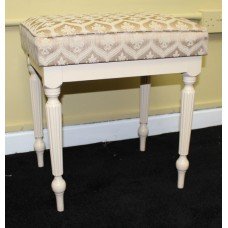 Painted Cream Louis XV Style Upholstered Stool