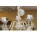 Vintage French Style Painted Cream Cherubic 5 Arm Chandelier