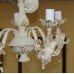 Vintage French Style Painted Cream Cherubic 5 Arm Chandelier