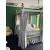 Hand Made White & Gold Painted Carved Wooden Four Poster Bed