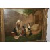 19th c. Genre Painting Oil on Canvas