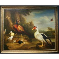 Large Dutch Golden Age Style Birds Painting 