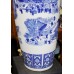 Pair of 4ft Porcelain Blue & White Oriental Vases