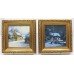 Pair of Alan King Winter Landscape Paintings Oil on Canvas