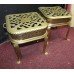 Pair of Antique Early 19th c. Pierced Brass Footmen Trivets