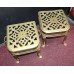 Pair of Antique Early 19th c. Pierced Brass Footmen Trivets
