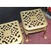 Pair of Antique Early 19th c. Pierced Brass Footmen Trivets