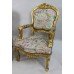 Pair of Carved Giltwood Louis XV Style Upholstered Armchairs