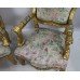 Pair of Carved Giltwood Louis XV Style Upholstered Armchairs