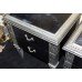 Pair of Black and Silver Leaf Heavy Two Drawer Chest of Drawers Bedsides
