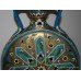 Pair of Bordeaux (Vieillard & Cie.) Cloisonné Faience Moonflasks