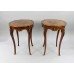 Pair of Brass Bound Kingwood Marquetry Lamp Tables