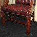 Pair of Mahogany Buttoned Red Leather Studded Library Chairs