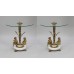 Pair of Cherub Ormolu & Marble Glass Topped Occasional Tables