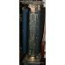 Pair of Ornate Heavy French Style Green Marble Column Pedestals