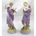 Pair of Continental Porcelain Figurines Muses Stamped