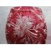 Pair of Ruby Cut Glass Overlay Crystal Ovoid Vases