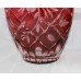 Pair of Ruby Cut Glass Overlay Crystal Ovoid Vases