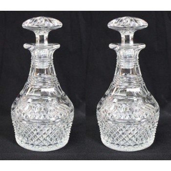 Pair of Elegant Cut Glass Stuart Crystal Liquor Decanter