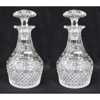 Pair of Elegant Cut Glass Stuart Crystal Liquor Decanter