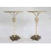 Pair of Decorative Gold Leaf Metal & Crystal Side Tables