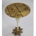 Pair of Decorative Gold Leaf Metal & Crystal Side Tables