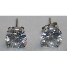 Pair of Man-made Imitation Diamond Silver Earrings