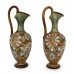 Pair of Edwardian Art Nouveau Doulton & Slaters Stoneware Ewers