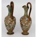 Pair of Edwardian Art Nouveau Doulton & Slaters Stoneware Ewers