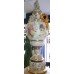 Pair of Ornate 5 ft Dresden Floral Lidded Urns