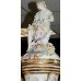 Pair of Ornate 5 ft Dresden Floral Lidded Urns