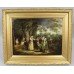 Pair of Early 19th c. Country Genre Scenes Oil on Canvas