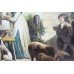 Pair of Early 19th c. Country Genre Scenes Oil on Canvas