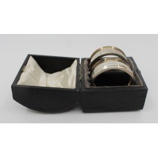 Pair of Early 20th c. English Cased Napkin Rings Chester 1911