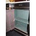 Pair of 19th c. Ebonized Marble Topped Inverted Breakfront Side Cabinets