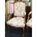 Pair of Floral Tapestry Style Upholstered Carved Occasional Armchairs Hall Chairs