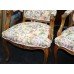 Pair of Floral Tapestry Style Upholstered Carved Occasional Armchairs Hall Chairs