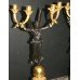 Pair of 19th c. French Ormolu, Bronze & Malachite Candelabras