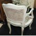 Pair of French Style Double Bergere Chateau Green Armchairs