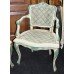 Pair of French Style Double Bergere Chateau Green Armchairs