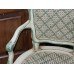 Pair of French Style Double Bergere Chateau Green Armchairs