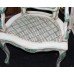 Pair of French Style Double Bergere Chateau Green Armchairs