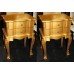 Pair of French Style Gilt Lacquered Bedside Cabinets Nightstands
