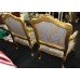 Pair of Gilt Louis XV Style Upholstered Fauteuil Armchairs