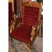 Stunning Pair of Carved Giltwood Red Velvet Swan Throne Chairs