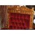 Stunning Pair of Carved Giltwood Red Velvet Swan Throne Chairs