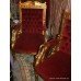 Stunning Pair of Carved Giltwood Red Velvet Swan Throne Chairs