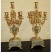 Pair of Handsome 19th c. Ormolu & Marble Candelabras