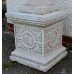 Pair of Heavy Composite Stone Garden Urns on Pedestals