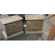 Pair of Italian Bedside Chest of Drawers & Matching Double Headboard